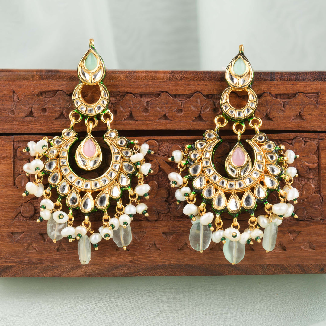 Keerat Pearl and Polki Necklace Set