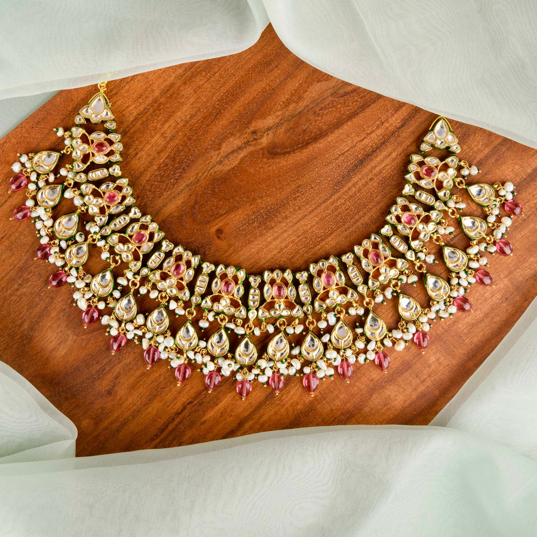 Keerat Pearl and Polki Necklace Set