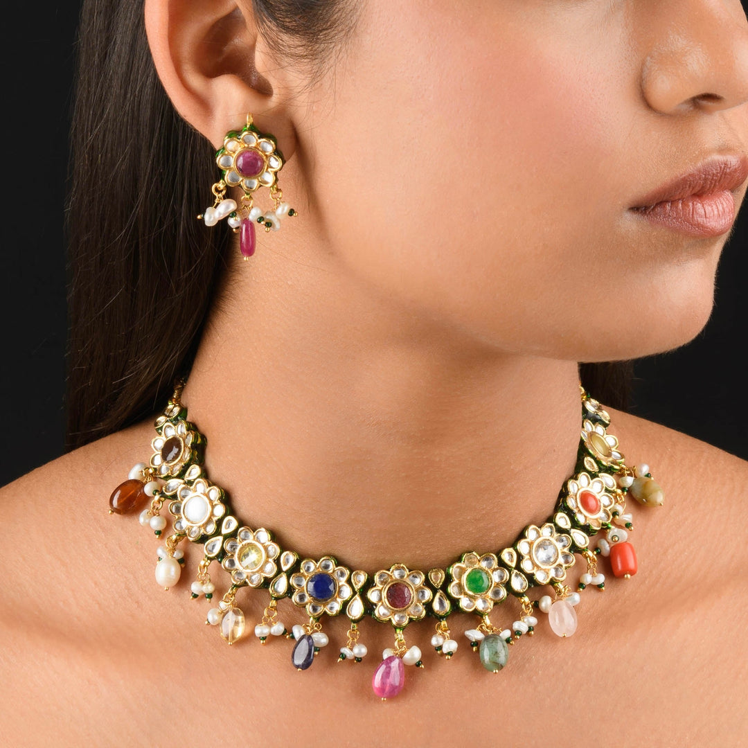 Iffat Navratan Necklace Set