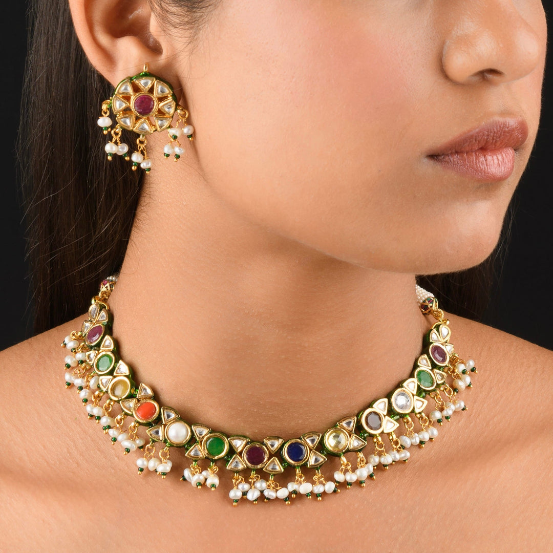 Aakriti Navratan Necklace Set