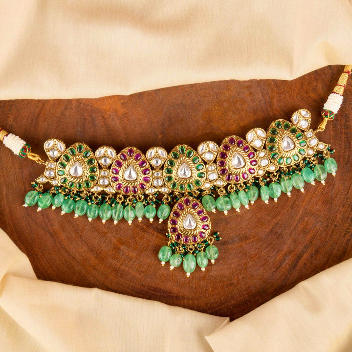 Ramila Ruby and Emerald Choker Set