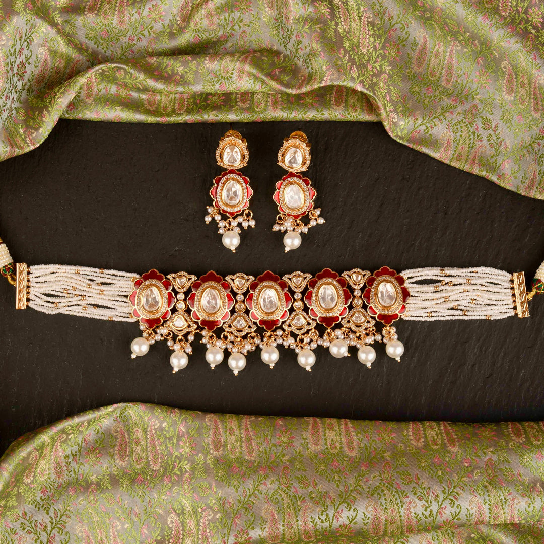 Tejaswi Pearl Choker Set