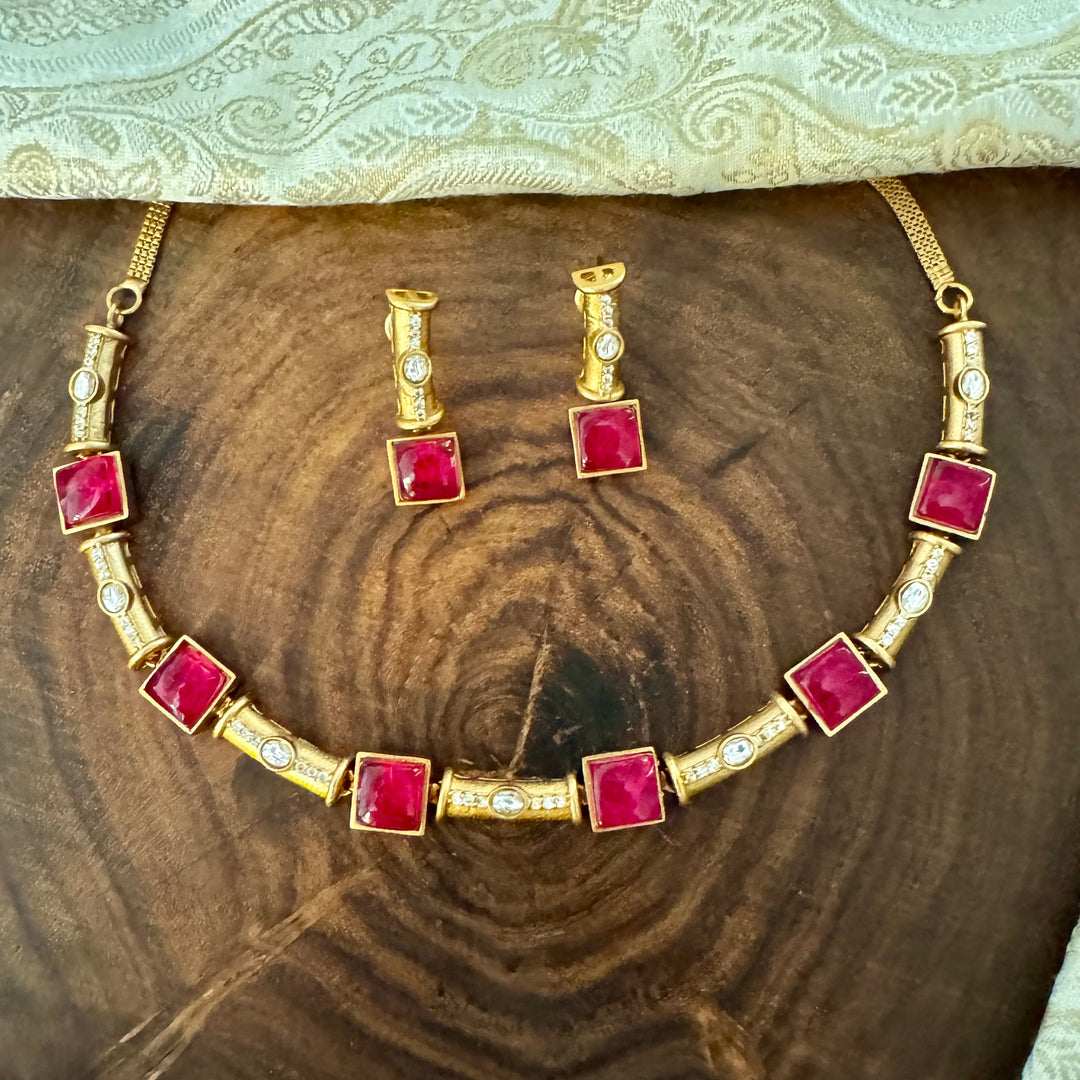 Aavani Doublet Necklace Set