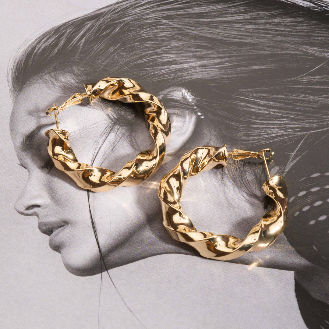 Fire Twisted Hoops