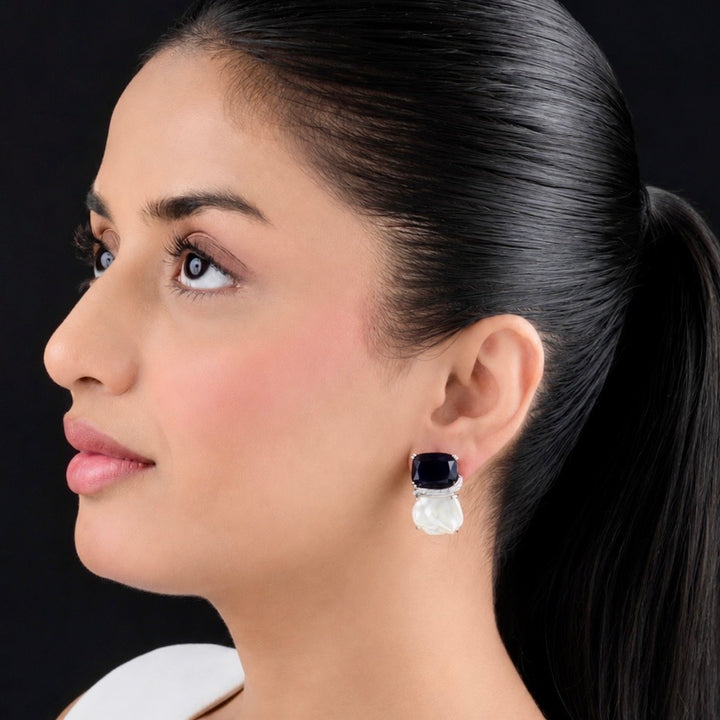 Della Diamond and Pearl Earrings