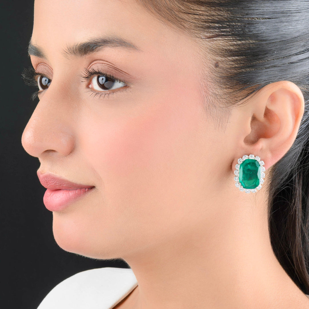 Wynter Diamond and Emerald Studs