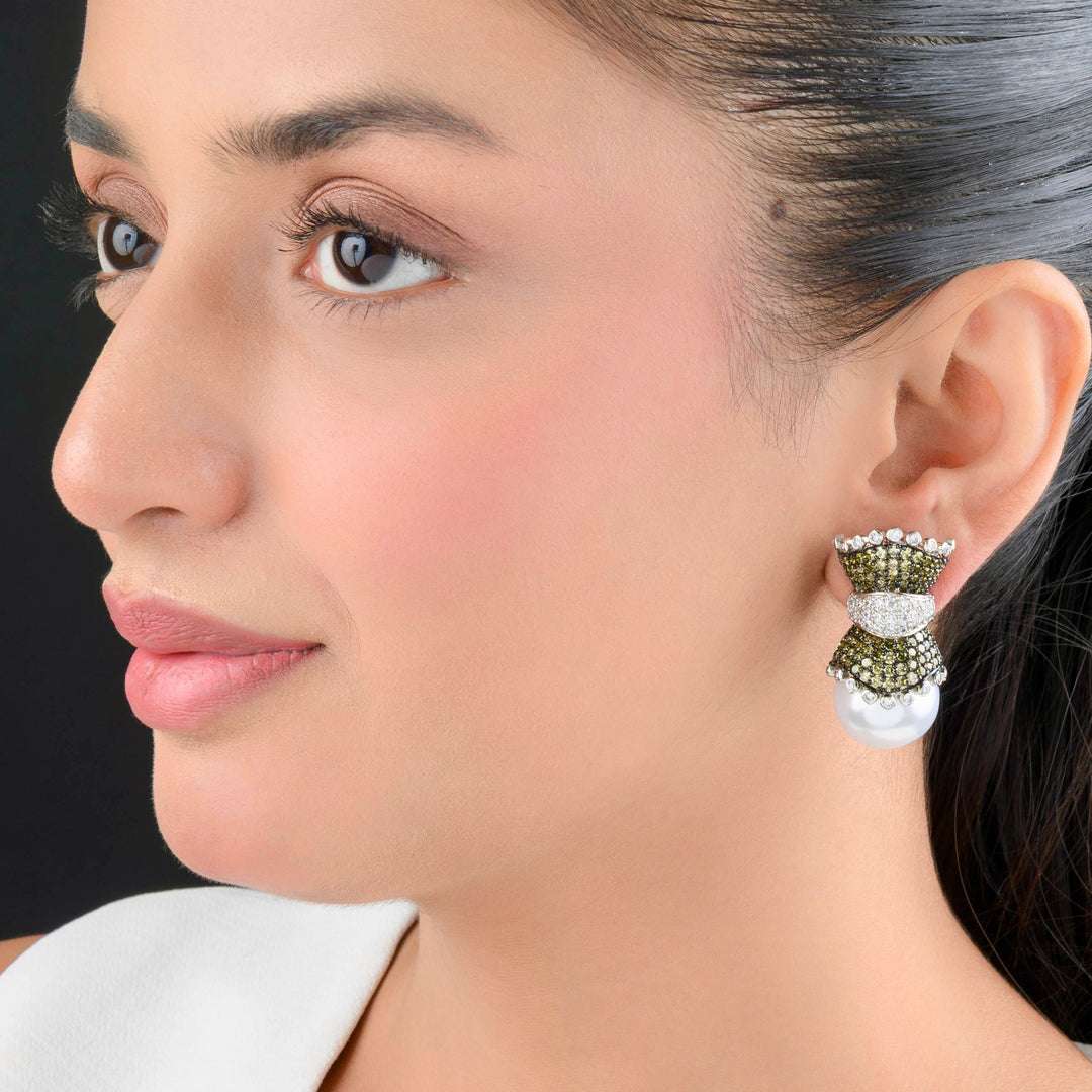 Amelie Diamond and Pearl Studs