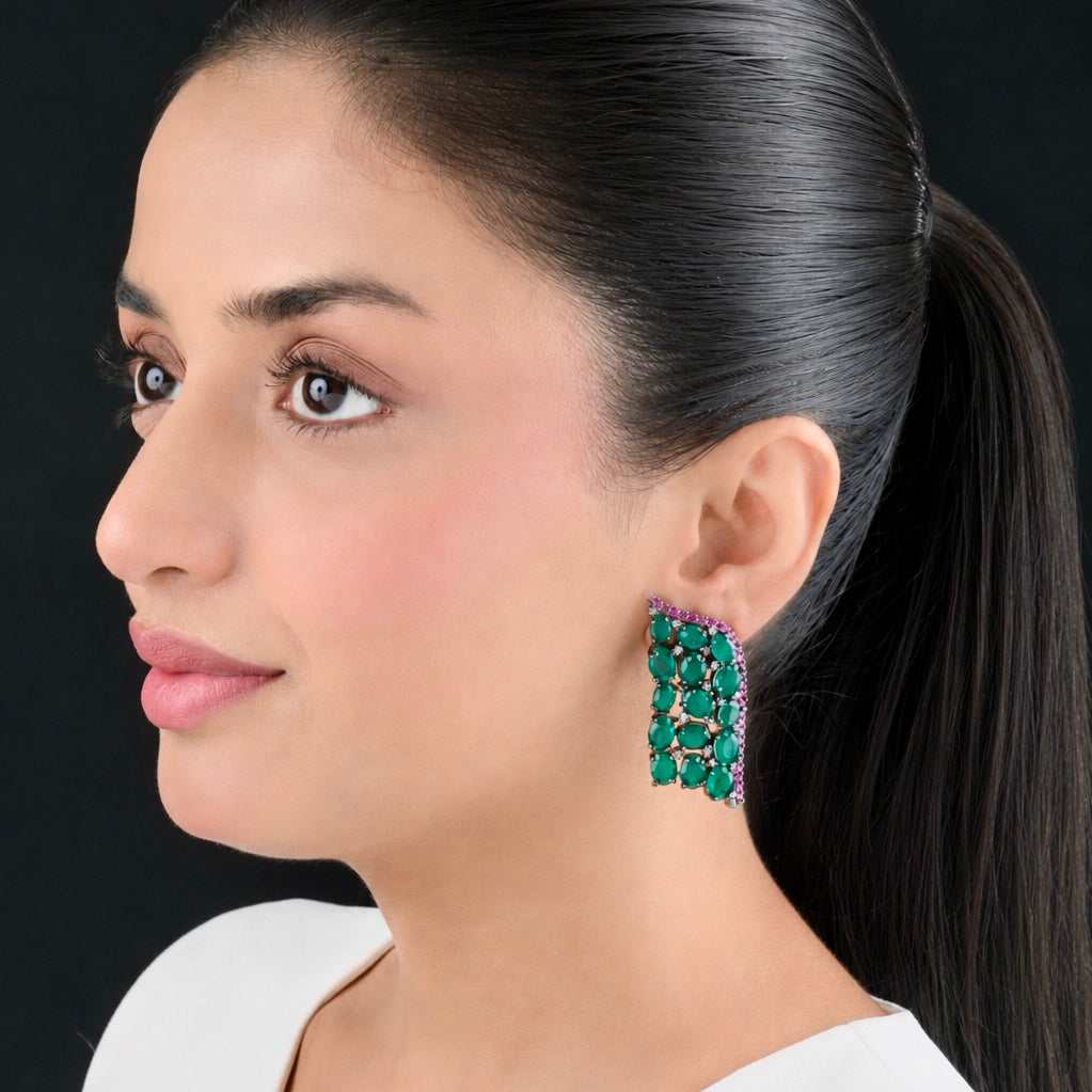 Stevie Emerald Earrings