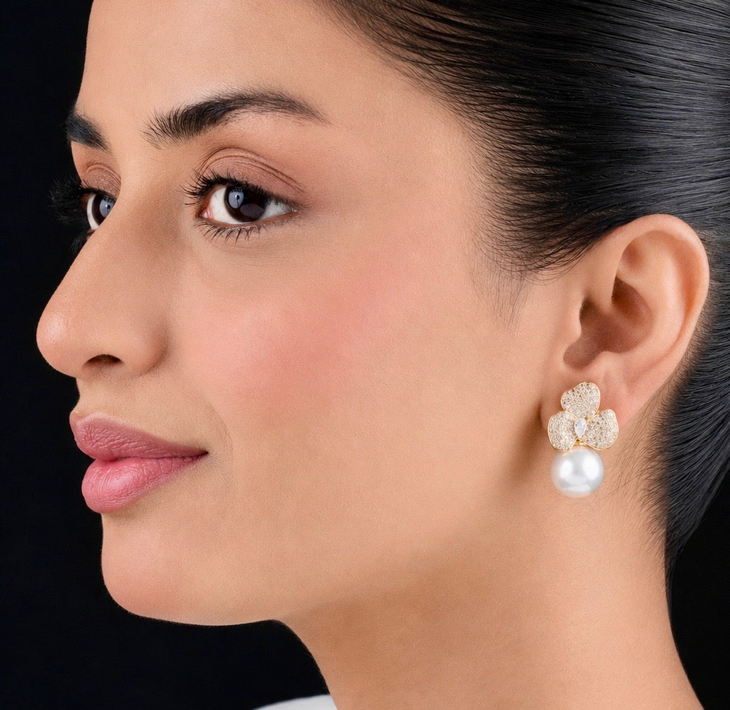 Grace Diamond and Pearl Studs