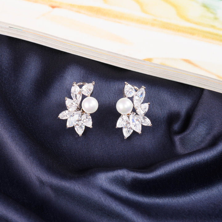 Amelia Diamond and Pearl Studs
