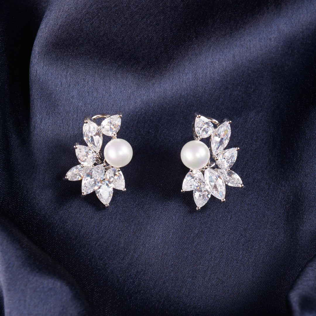 Amelia Diamond and Pearl Studs