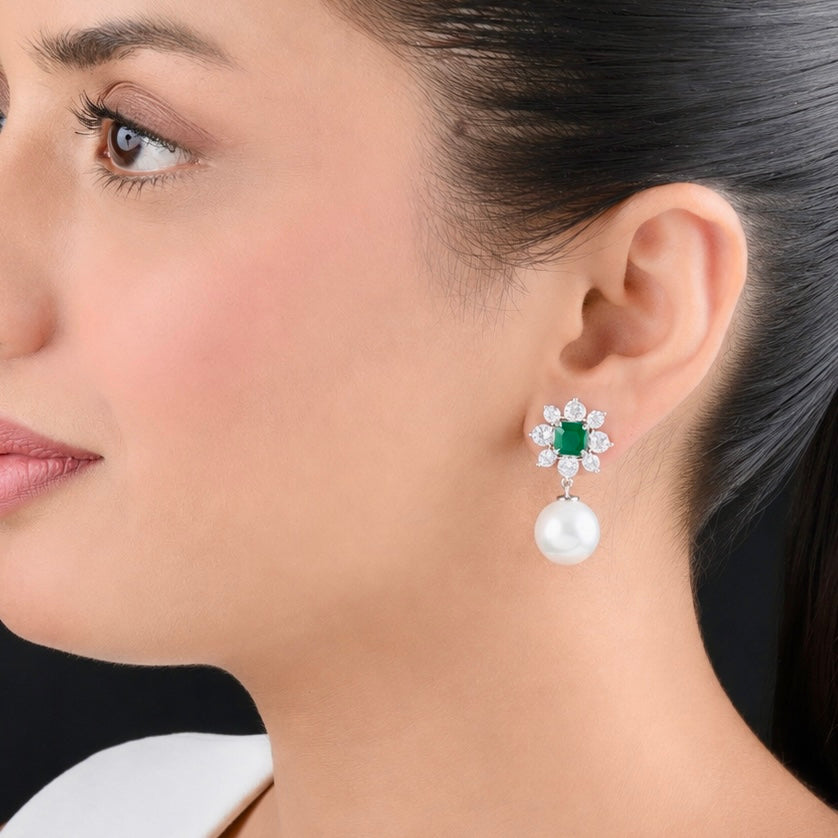 Raina Diamond and Pearl Studs