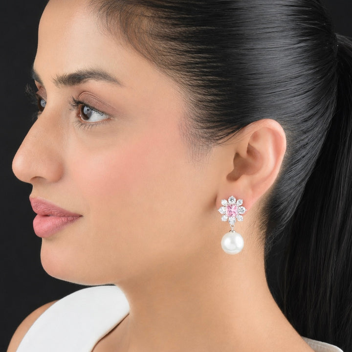 Raina Diamond and Pearl Studs