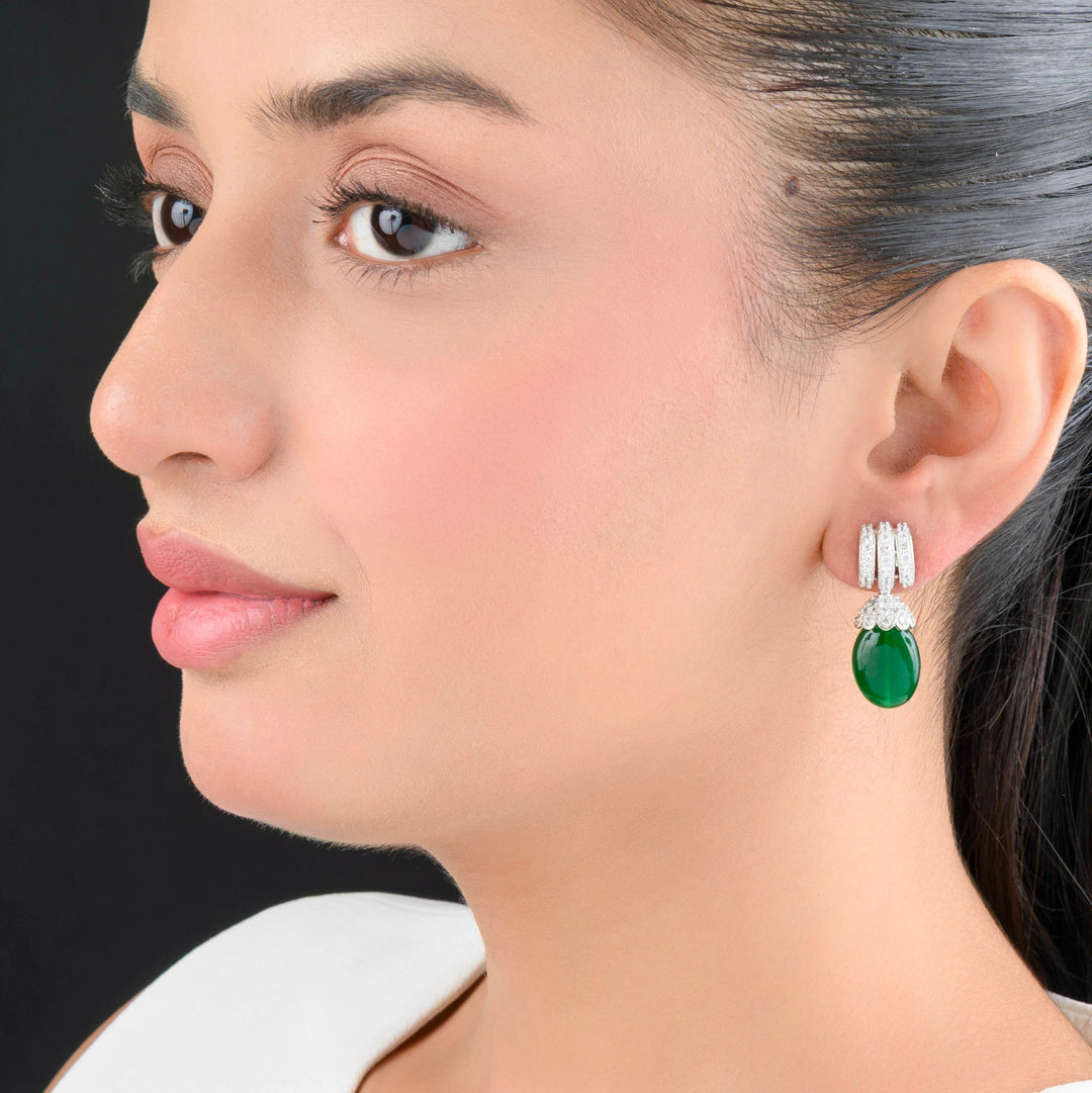 Mila Diamond and Emerald Studs