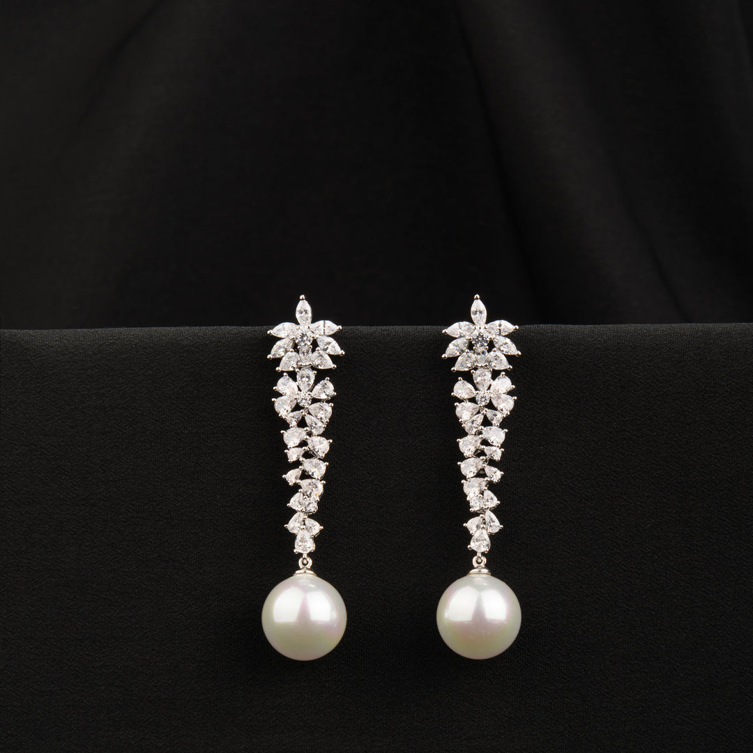 Nella Diamond and Pearl Earrings