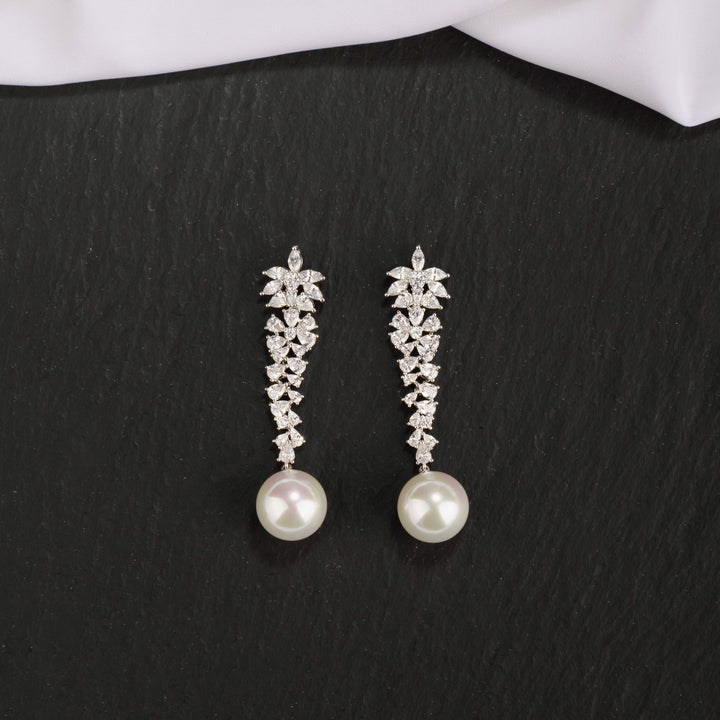 Nella Diamond and Pearl Earrings