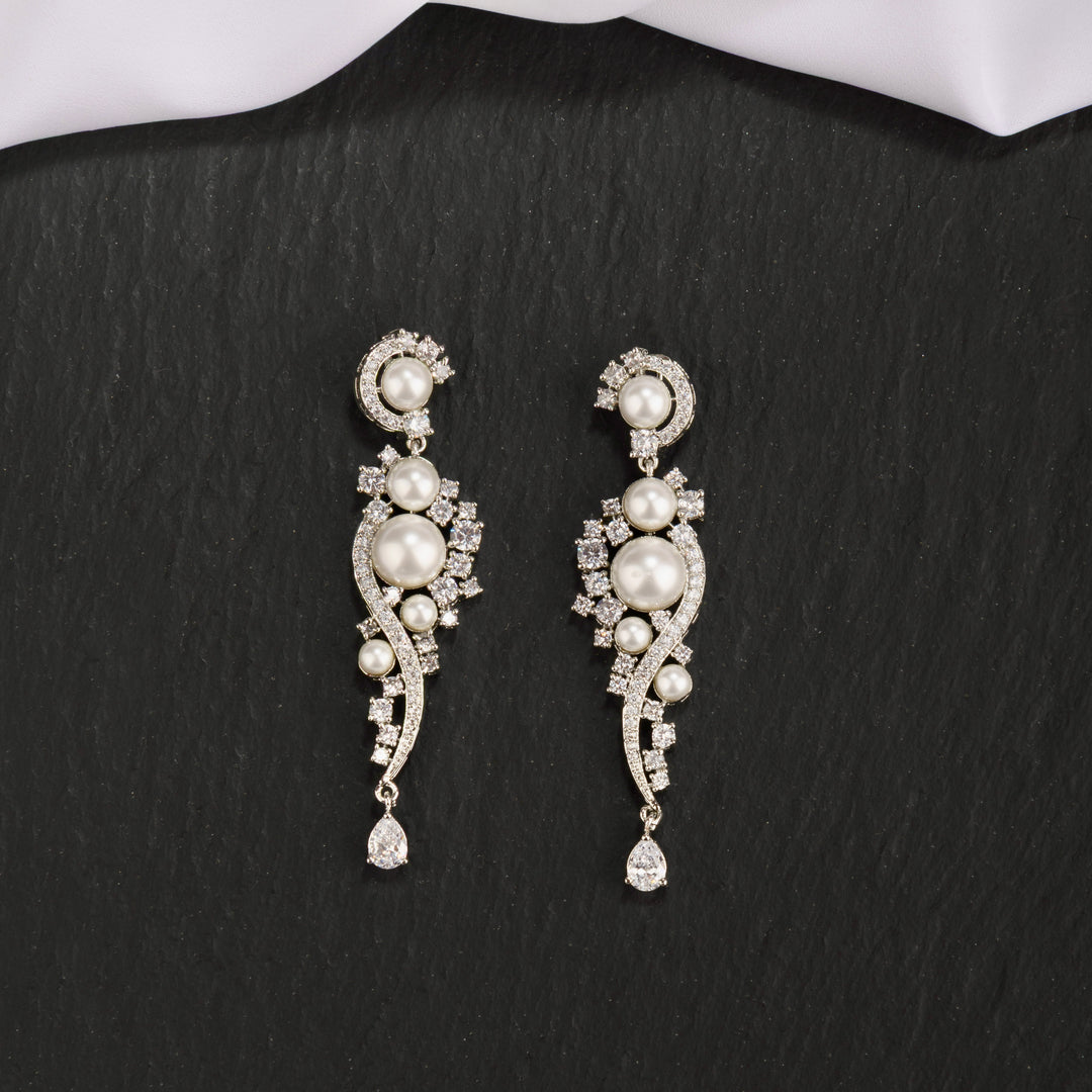 Zella Diamond and Pearl Earrings