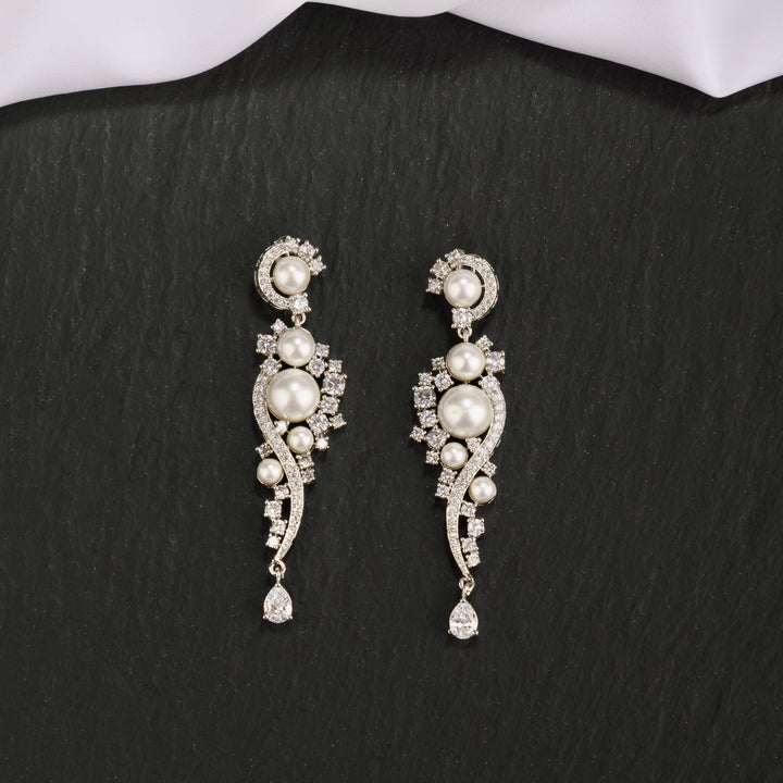 Zella Diamond and Pearl Earrings