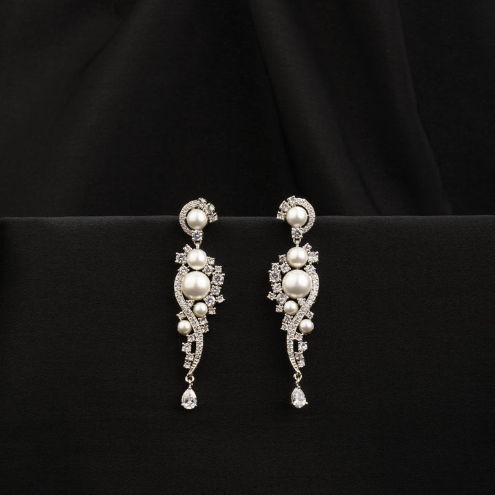 Zella Diamond and Pearl Earrings