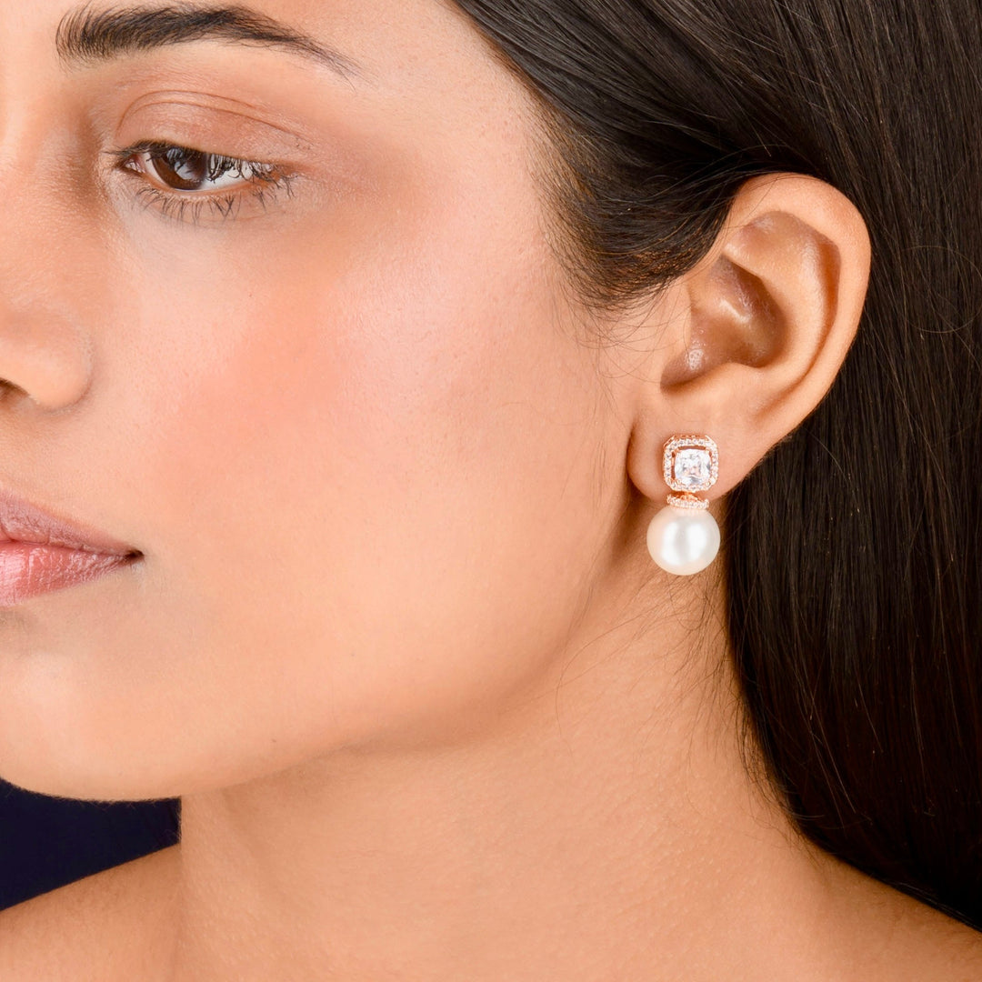 Erica Diamond and Pearl Studs