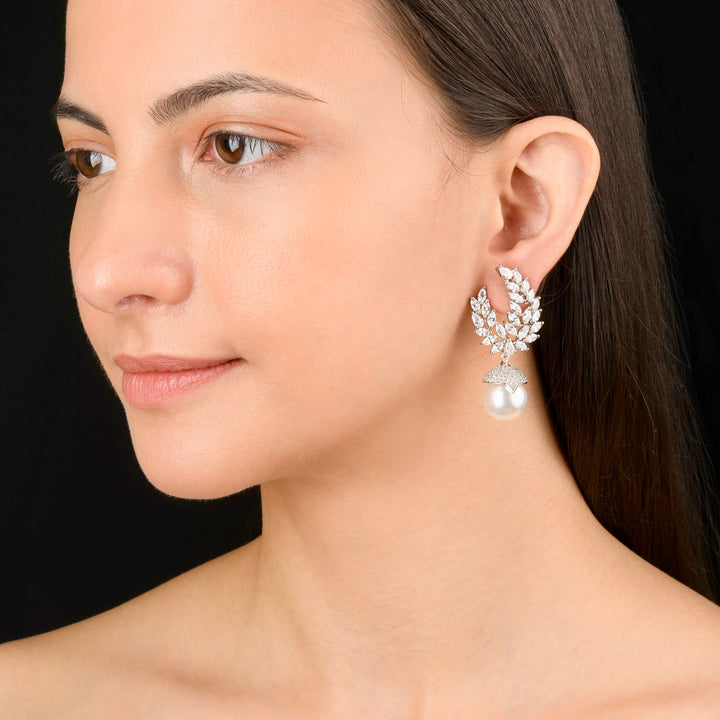 Evelyn Pearl and Diamond Earrings