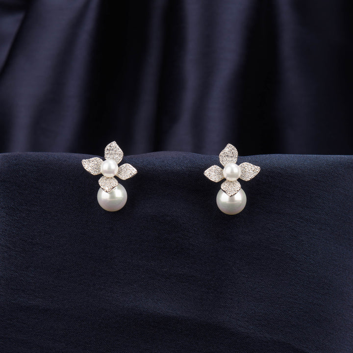 Chiara Diamond and Pearl Earrings