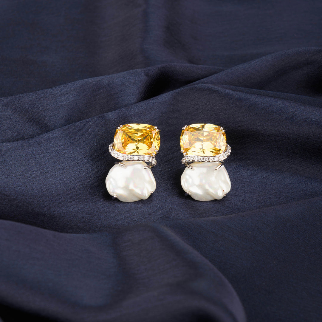 Della Diamond and Pearl Earrings