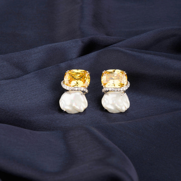 Della Diamond and Pearl Earrings