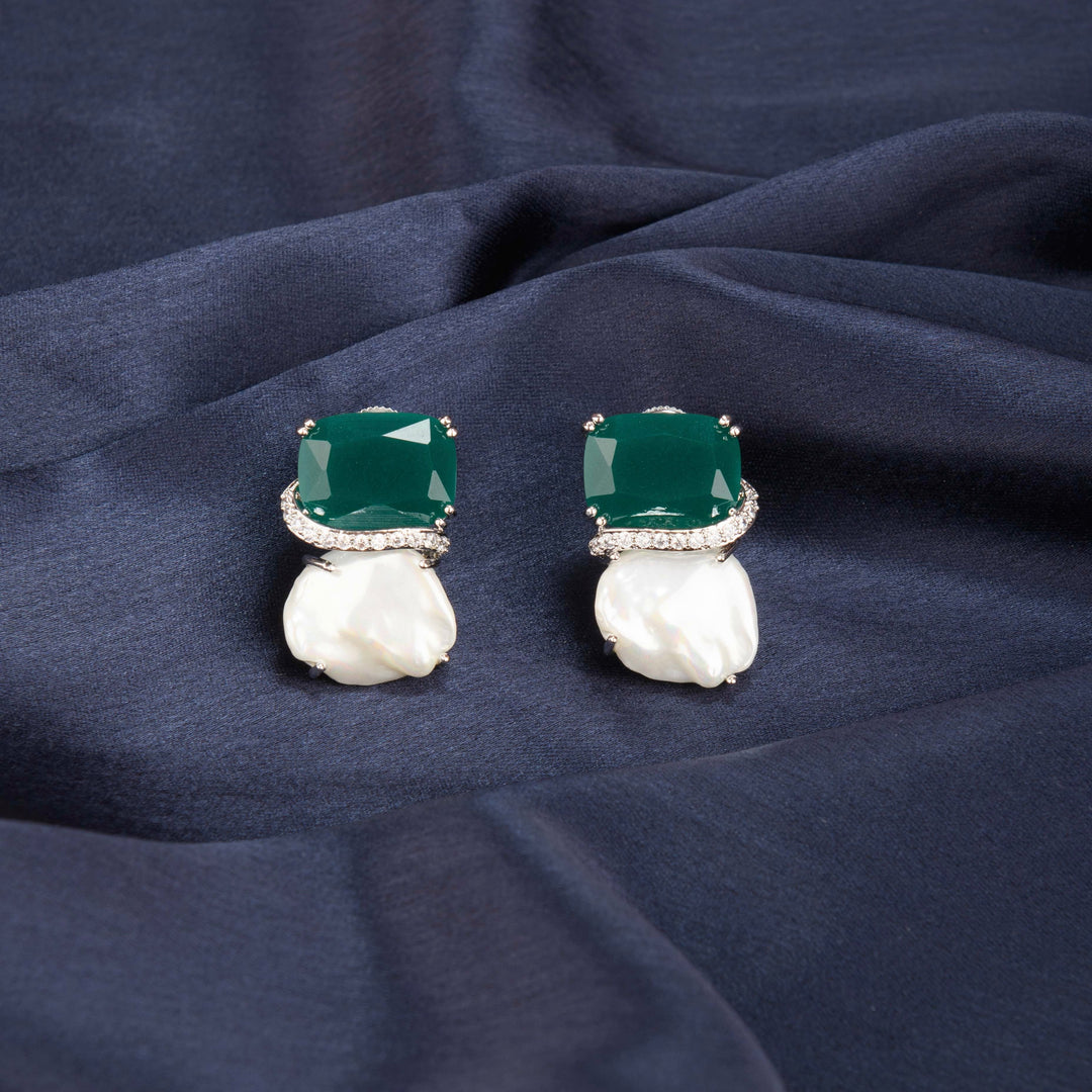 Della Diamond and Pearl Earrings