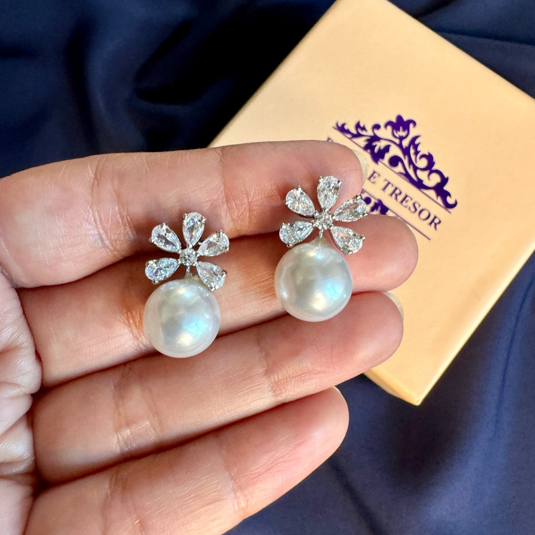 Arista Diamond and Pearl Studs