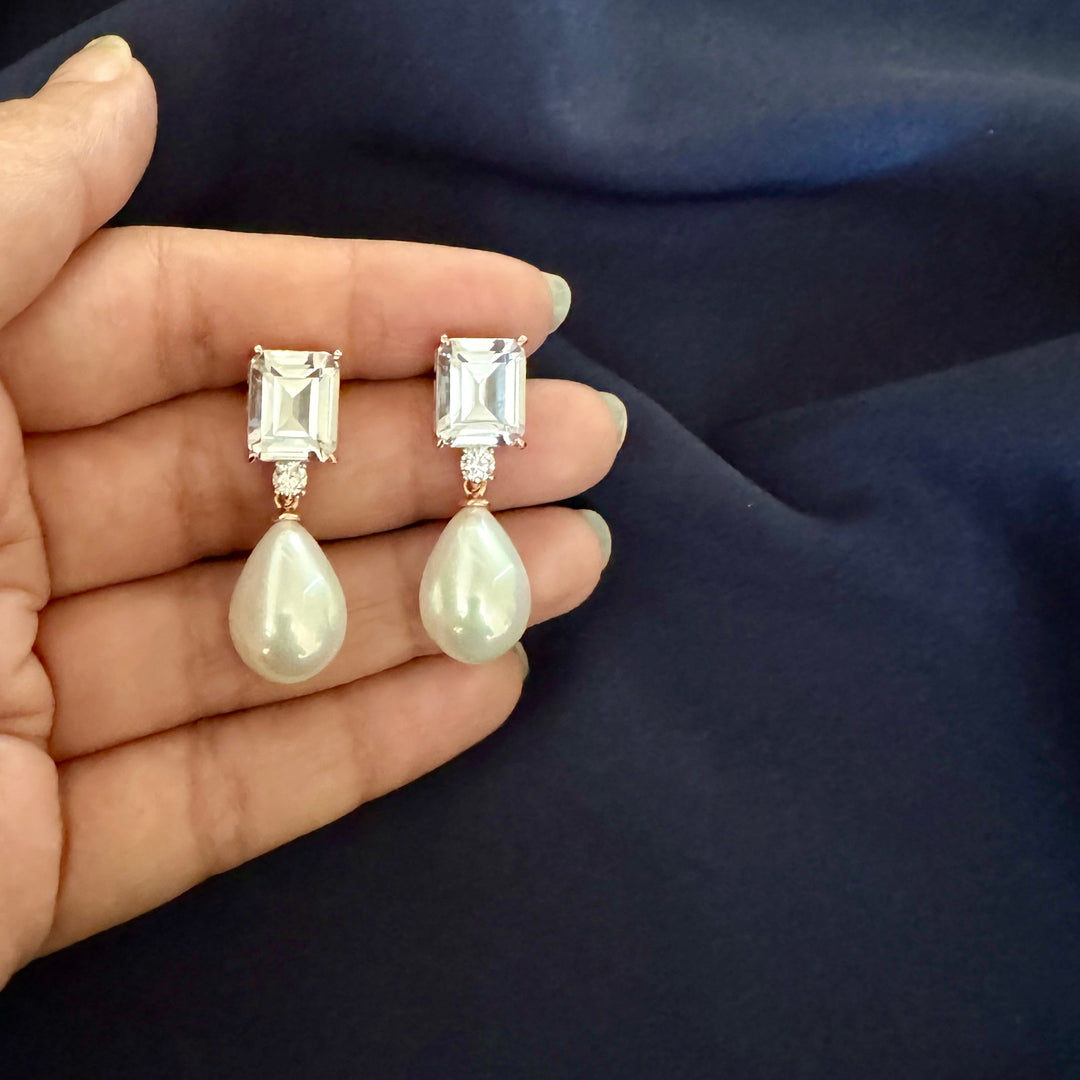 Amora Diamond and Pearl Earrings