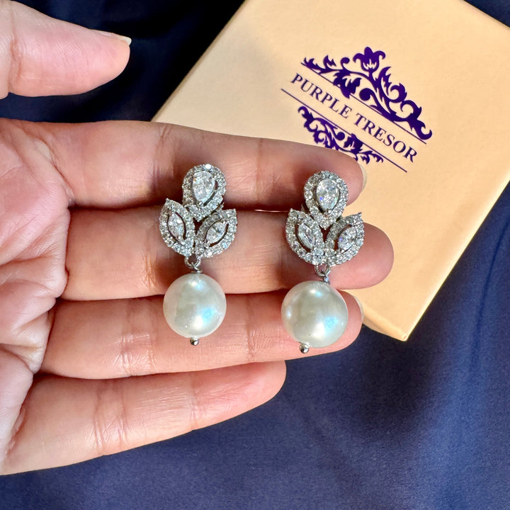 Wister Diamond and Pearl Earrings