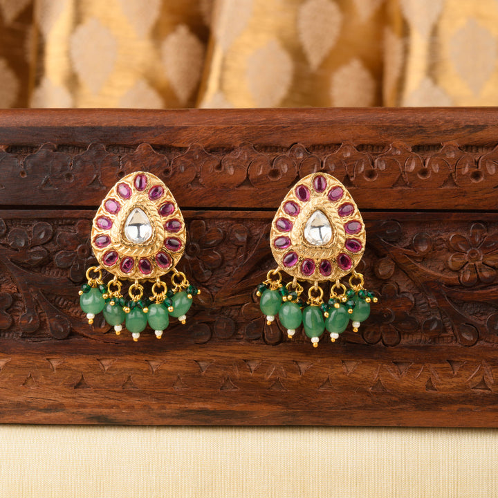 Ishika Ruby and Emerald Earrings