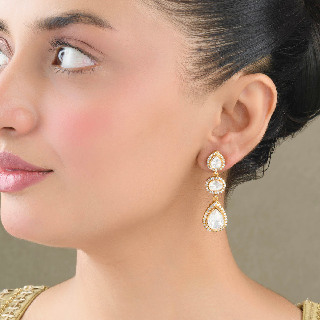 Nyla Moissanite Polki Earrings