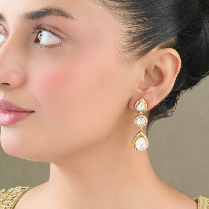 Nyla Moissanite Polki Earrings