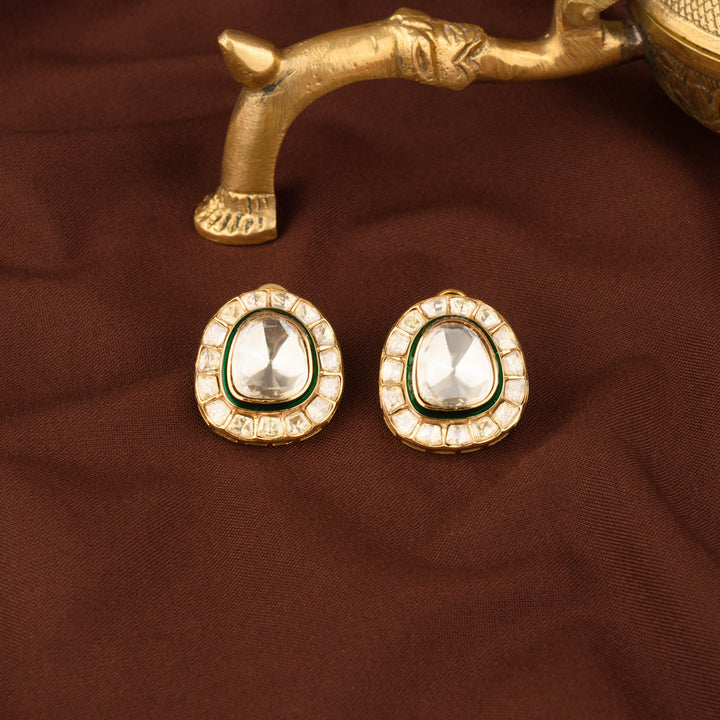 Aaira Moissanite Polki Studs