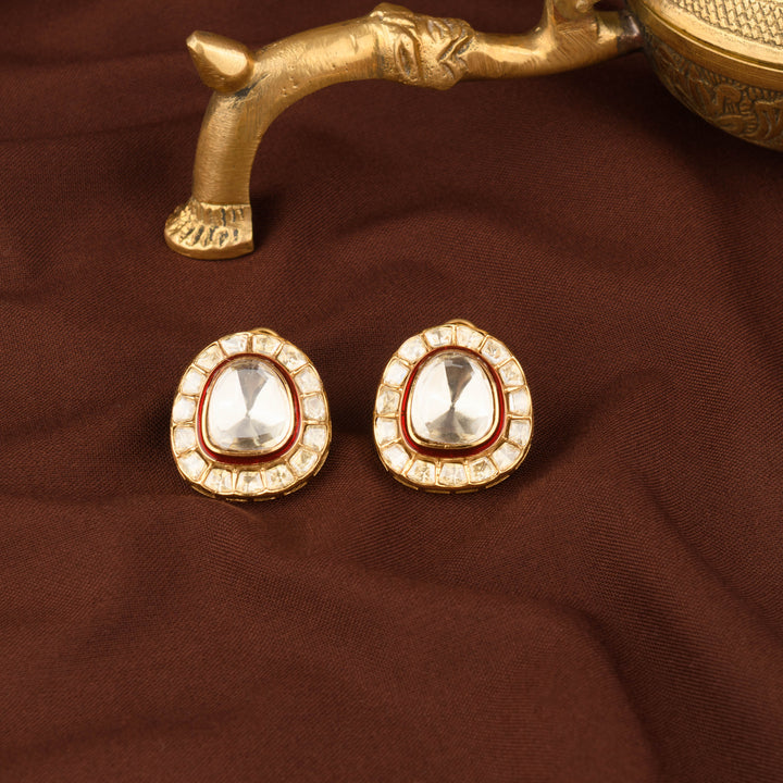 Aaira Moissanite Polki Studs