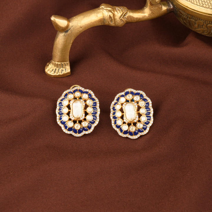 Zahira Moissanite Polki Studs