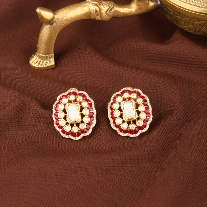 Zahira Moissanite Polki Studs