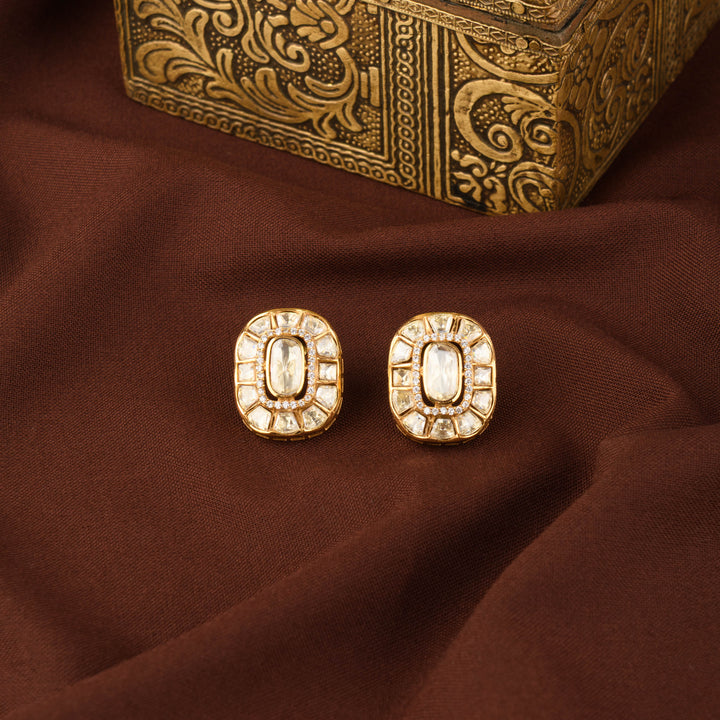 Rumani Moissanite Polki Studs