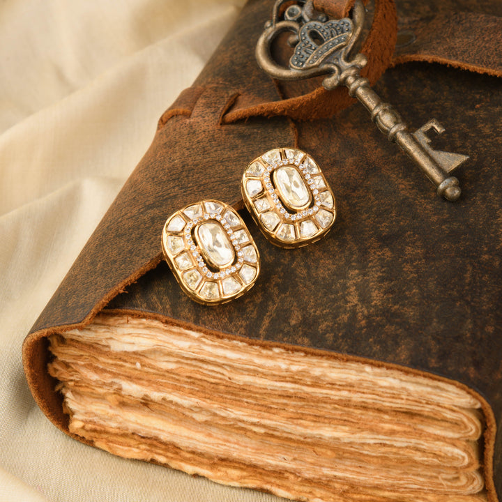 Rumani Moissanite Polki Studs