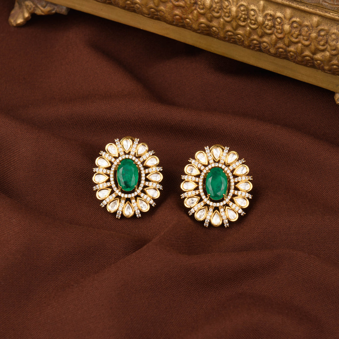 Tara Moissanite Polki Studs