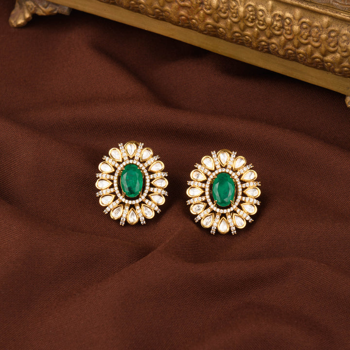 Tara Moissanite Polki Studs