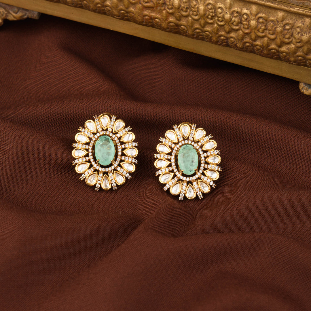 Tara Moissanite Polki Studs