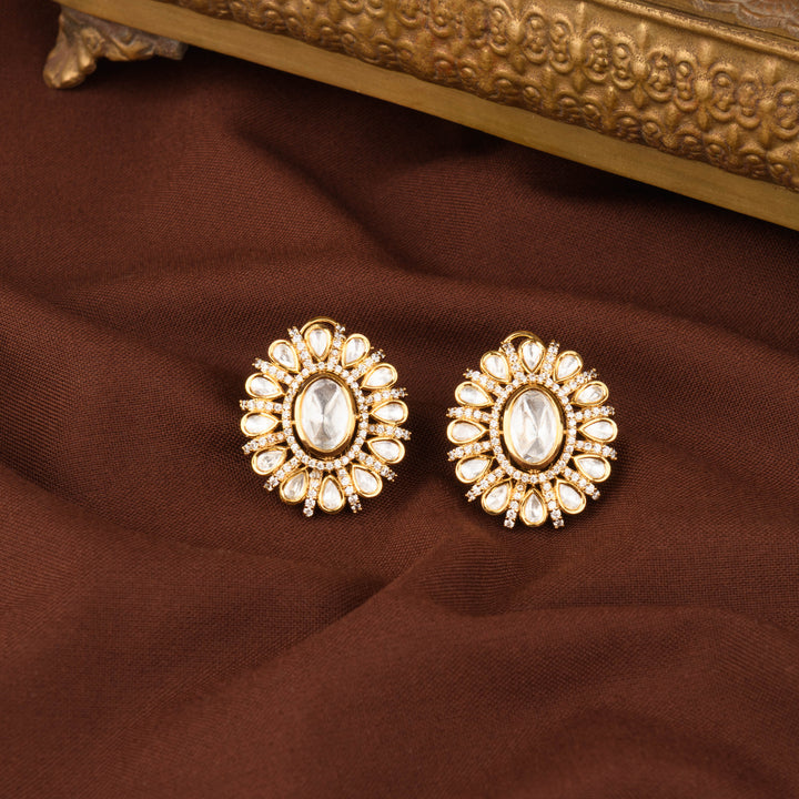 Tara Moissanite Polki Studs