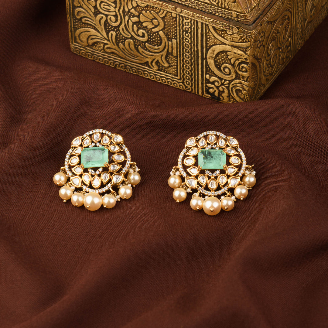 Tripti Moissanite Polki Studs