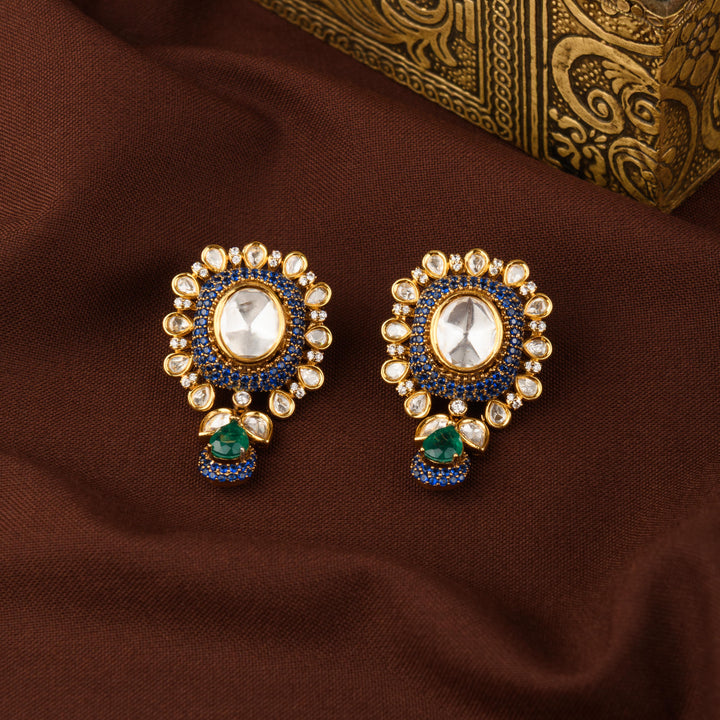Lakshita Moissanite Polki Studs
