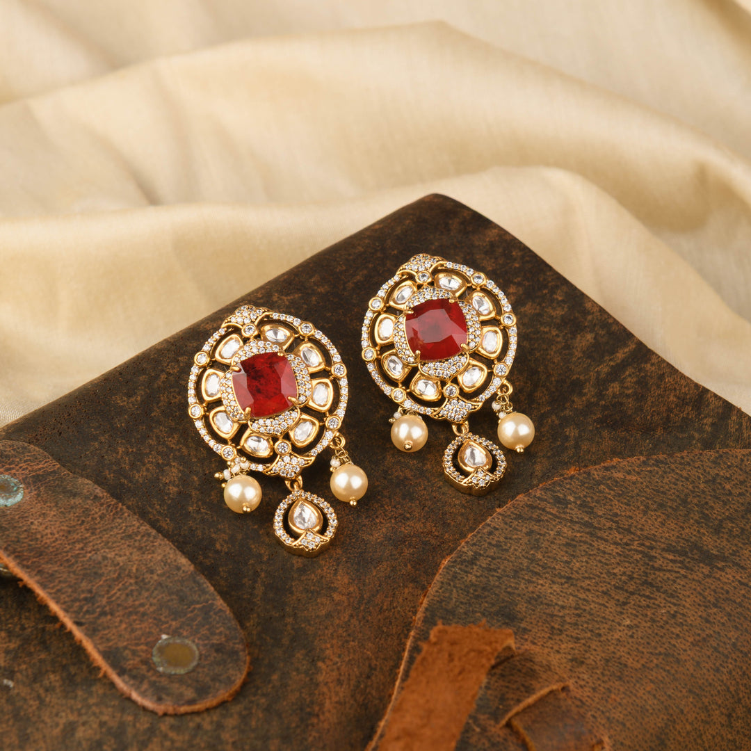 Nikita Moissanite Polki Studs