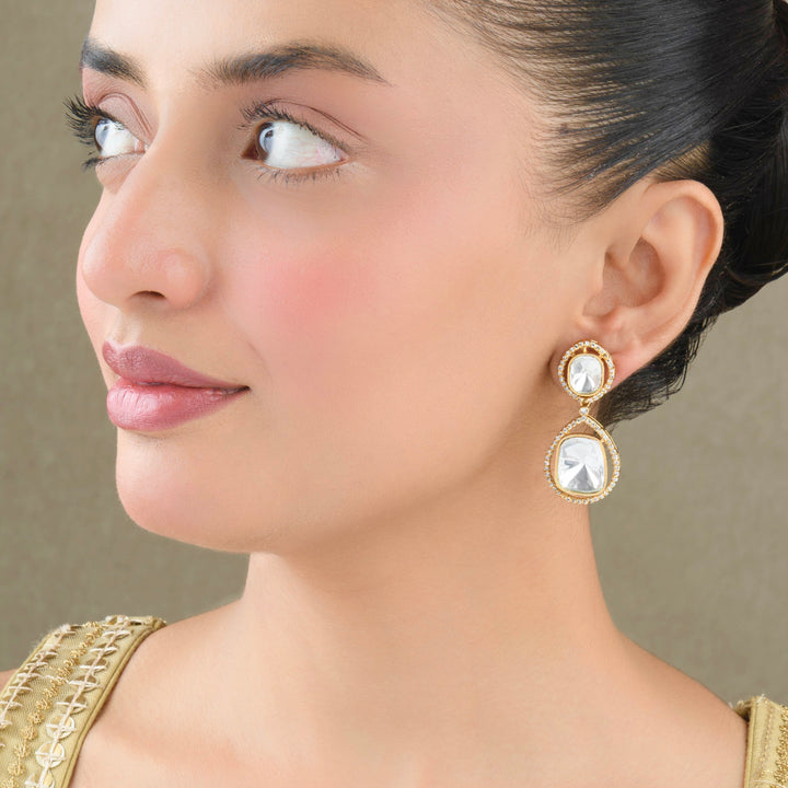Ishani Moissanite Polki Earrings