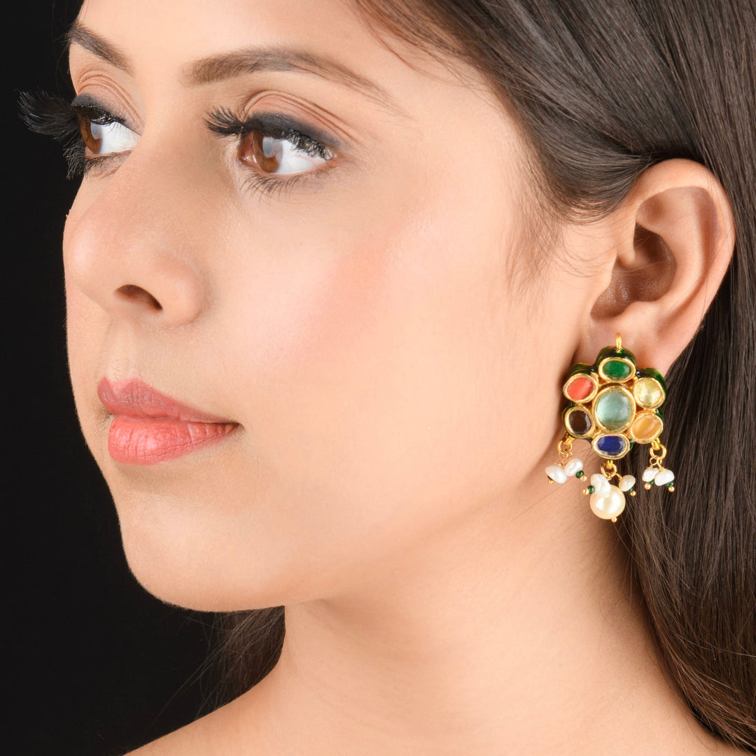 Anusha Navratan Earrings